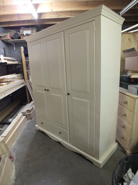 Provence Painted Triple Wardrobe With, Pine Wardrobe With Drawers And Shelves